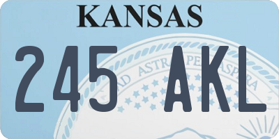KS license plate 245AKL