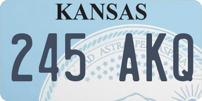 KS license plate 245AKQ