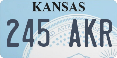 KS license plate 245AKR