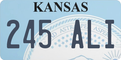 KS license plate 245ALI