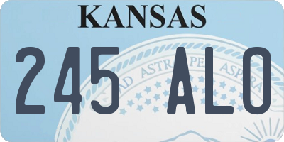 KS license plate 245ALO