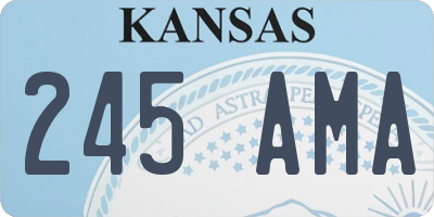 KS license plate 245AMA