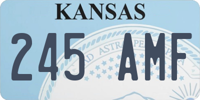 KS license plate 245AMF
