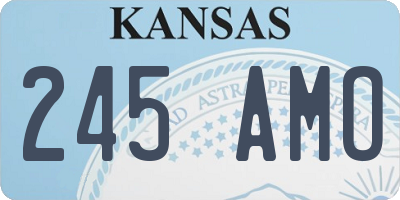 KS license plate 245AMO