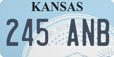 KS license plate 245ANB