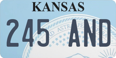 KS license plate 245AND