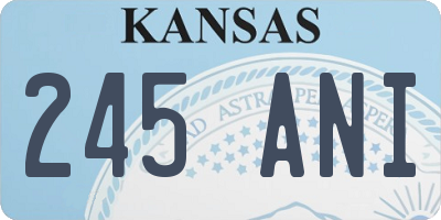 KS license plate 245ANI