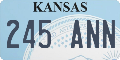 KS license plate 245ANN