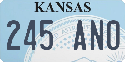 KS license plate 245ANO