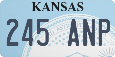 KS license plate 245ANP