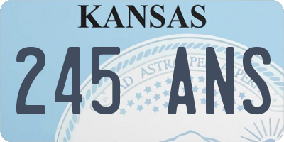 KS license plate 245ANS