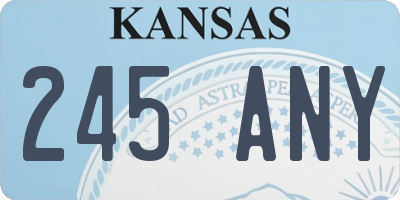 KS license plate 245ANY