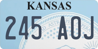 KS license plate 245AOJ
