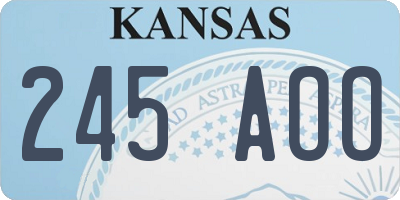 KS license plate 245AOO