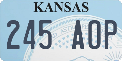 KS license plate 245AOP