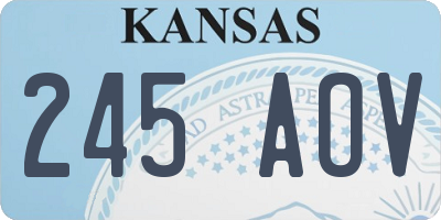 KS license plate 245AOV