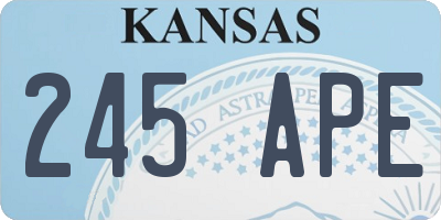 KS license plate 245APE