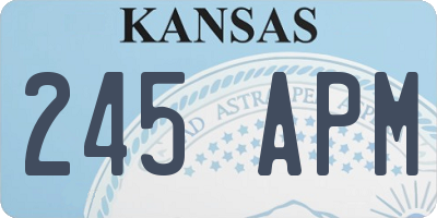 KS license plate 245APM
