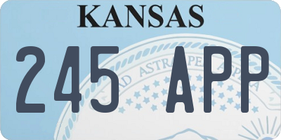 KS license plate 245APP