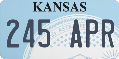 KS license plate 245APR