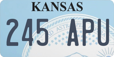 KS license plate 245APU