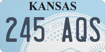 KS license plate 245AQS