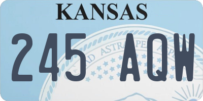 KS license plate 245AQW