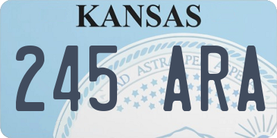 KS license plate 245ARA