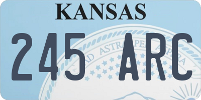 KS license plate 245ARC