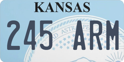 KS license plate 245ARM