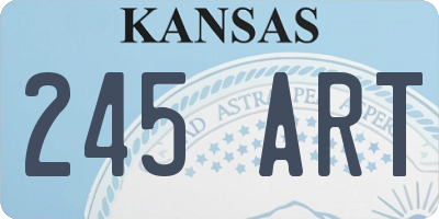 KS license plate 245ART