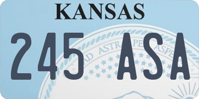 KS license plate 245ASA