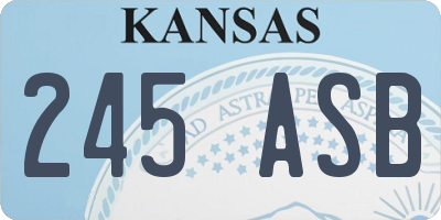 KS license plate 245ASB