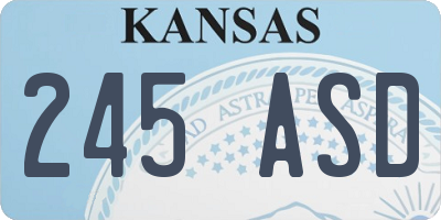 KS license plate 245ASD
