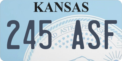KS license plate 245ASF