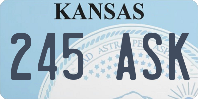 KS license plate 245ASK