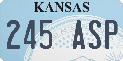 KS license plate 245ASP
