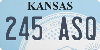 KS license plate 245ASQ