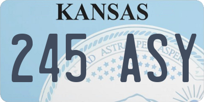 KS license plate 245ASY