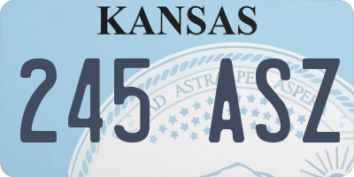 KS license plate 245ASZ