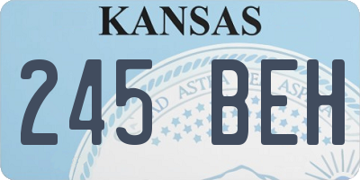KS license plate 245BEH