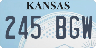 KS license plate 245BGW