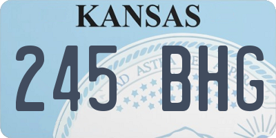 KS license plate 245BHG