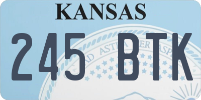 KS license plate 245BTK