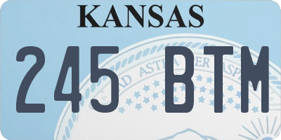 KS license plate 245BTM