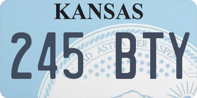 KS license plate 245BTY