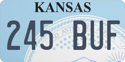 KS license plate 245BUF