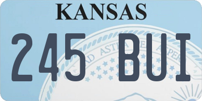 KS license plate 245BUI