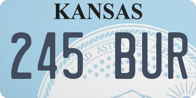 KS license plate 245BUR