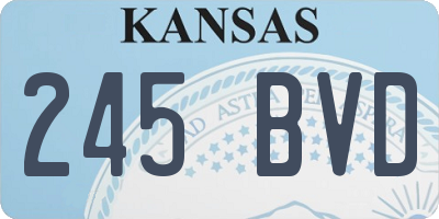 KS license plate 245BVD